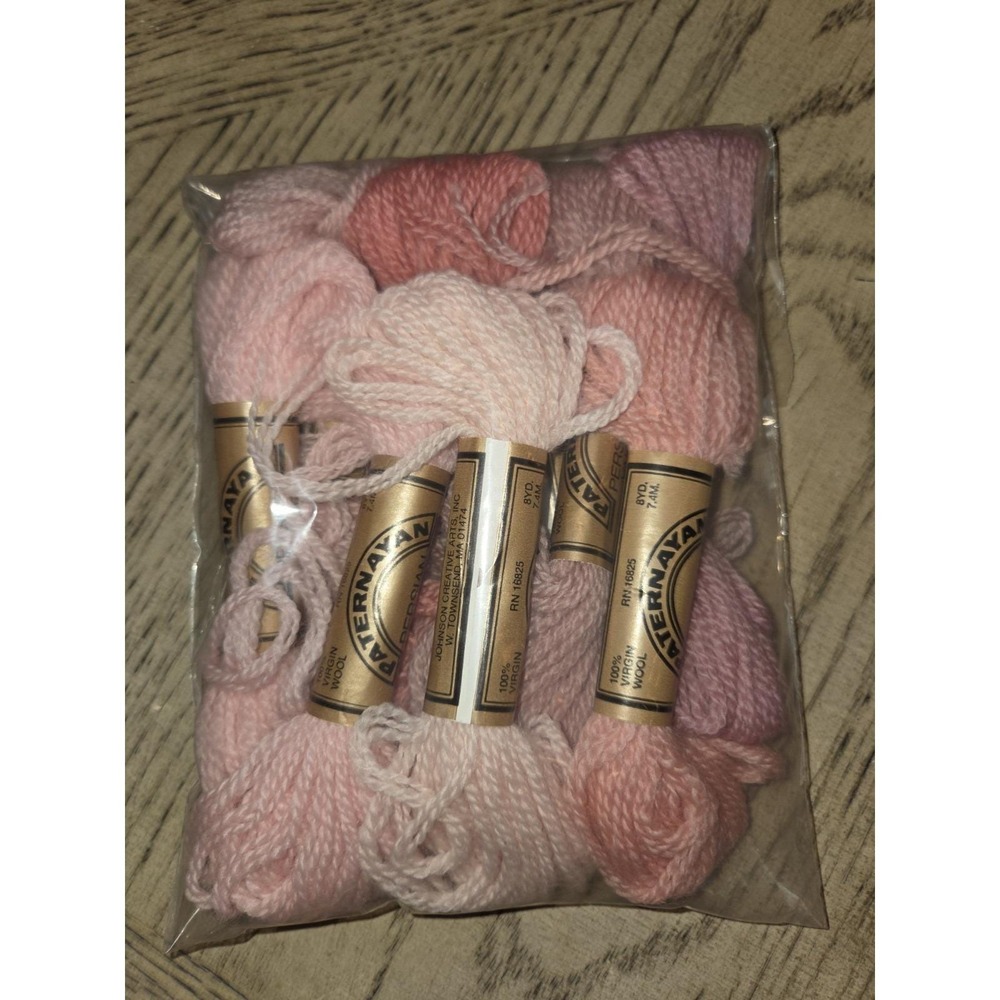 Paternayan Yarn Persian 100% Virgin Wool Yarn Lot New Needlepoint Pinks NOS